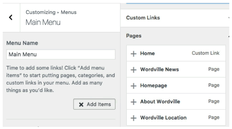 Adding Pages to Menu in WordPress