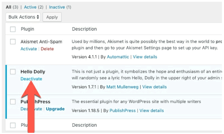 Deactivating and Deleting Plugins in WordPress