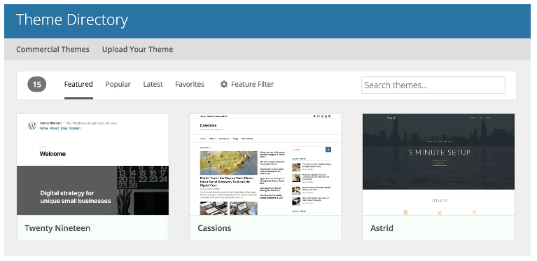 Finding Themes in WordPress