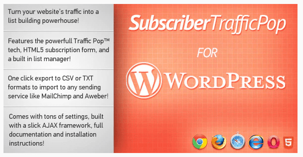 Subscriber Traffic Pop For WordPress