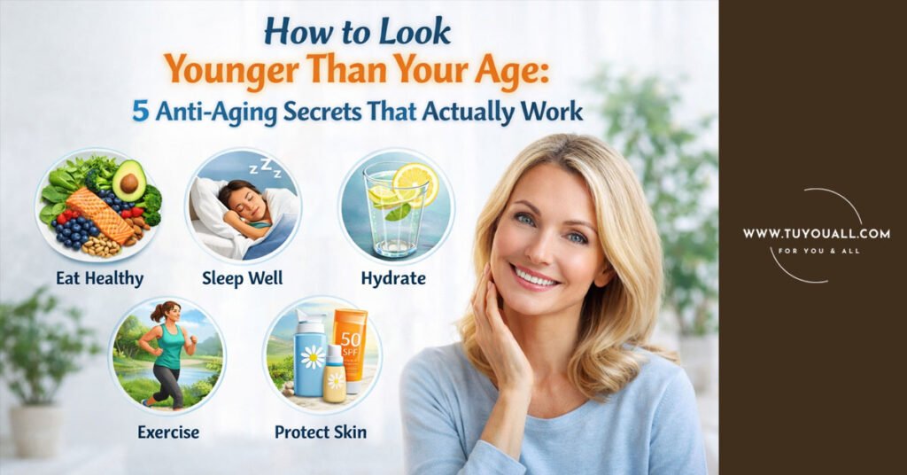 How to Look Younger Than Your Age ( 5 Anti-Aging Secrets That Actually Work)
