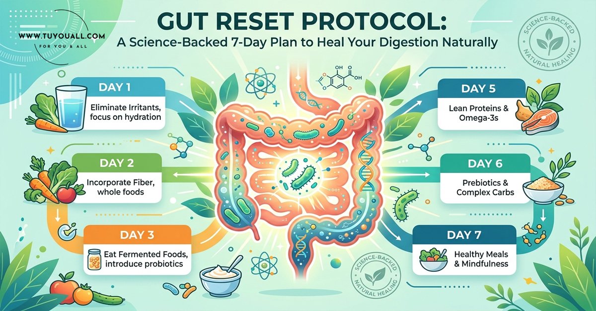 Gut Reset Protocol- A Science-Backed 7-Day Plan to Heal Your Digestion Naturally